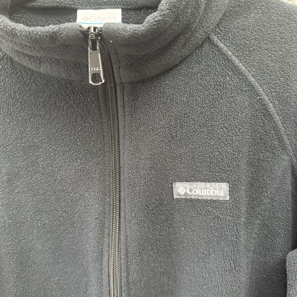(Hole)Columbia Full Zip Black Fleece Jacket Women’s Top 1X Zipper Pockets - Picture 4 of 10